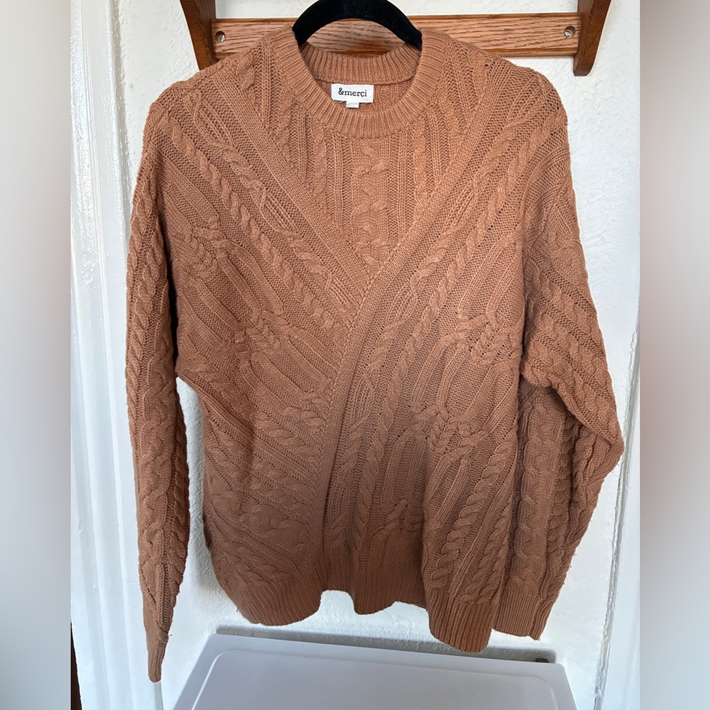 &merci Oversized Cable Knit Sweater Large